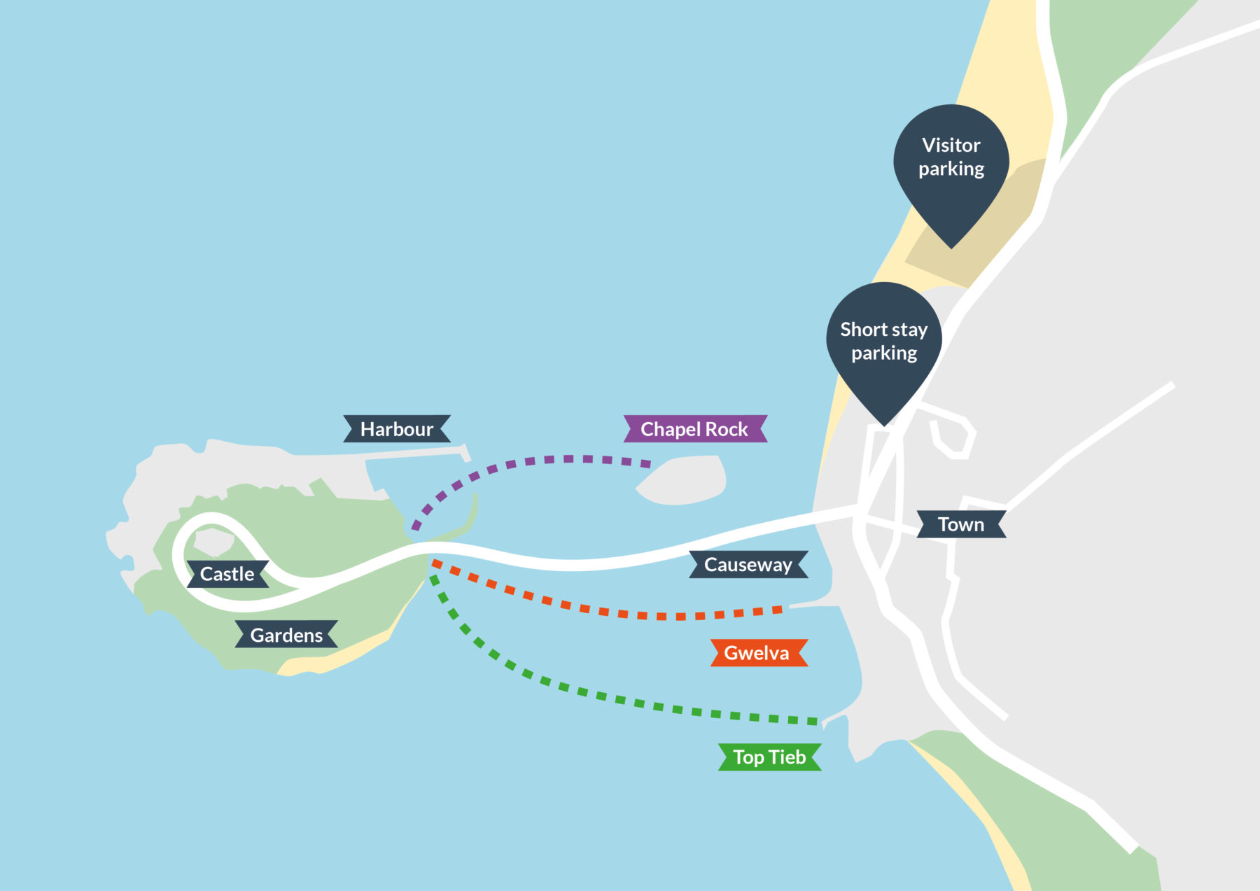 Route map for St Michaels Mount