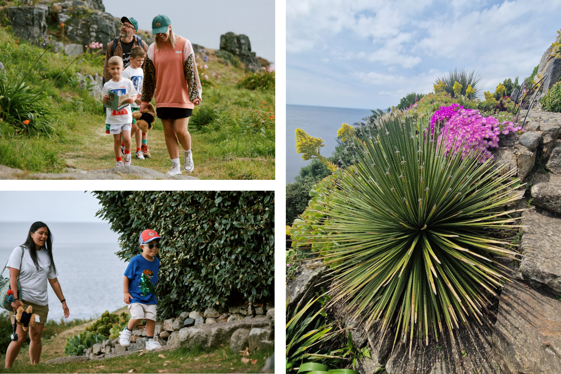 Families visiting the St Michael's Mount gardens